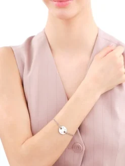 Bransoletka ze stali szlachetnej z cyrkoniami - gwiazdy