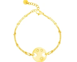 Bransoletka ze stali szlachetnej z cyrkoniami - koniczyna