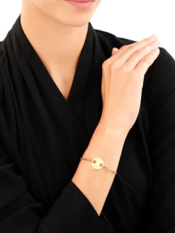 Bransoletka ze stali szlachetnej z cyrkoniami - koniczyna