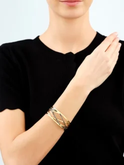 Bransoletka ze stali szlachetnej z hematytami