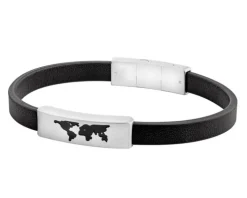 Bransoletka ze stali szlachetnej - mapa świata