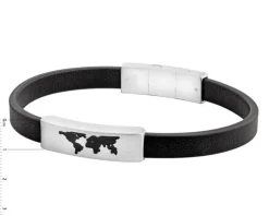 Bransoletka ze stali szlachetnej - mapa świata