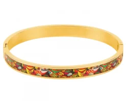 Bransoletka ze stali szlachetnej z emalią