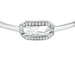 Bransoletka ze stali szlachetnej z cyrkoniami - Karl Lagerfeld