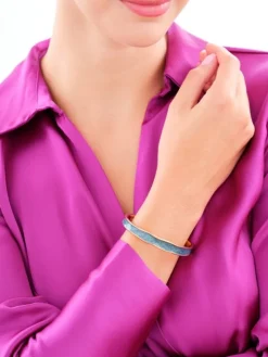 Bransoletka ze stali szlachetnej z emalią