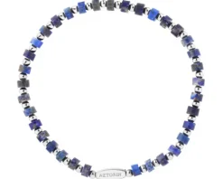 Bransoletka ze stali szlachetnej z lapisem lazulim