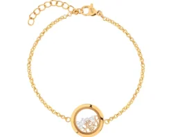 Bransoletka ze stali szlachetnej z cyrkoniami i szklanymi detalami - drzewko, nieskończoność