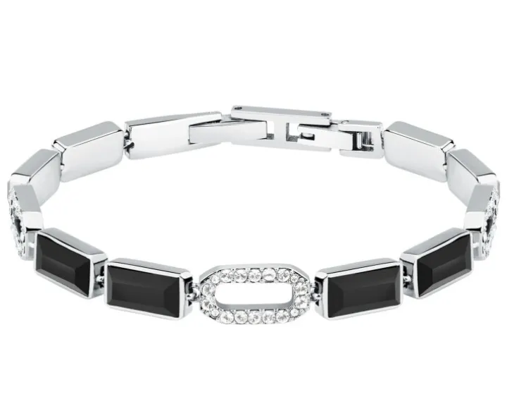 Bransoletka ze stali szlachetnej z cyrkoniami - Karl Lagerfeld