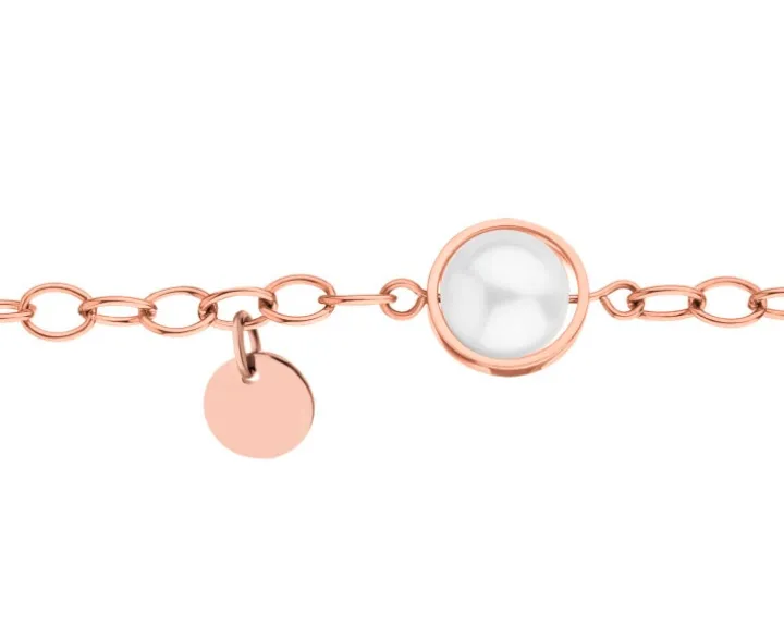 Bransoletka ze stali szlachetnej z perłą
