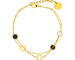 Bransoletka ze stali szlachetnej z muszlą - koła