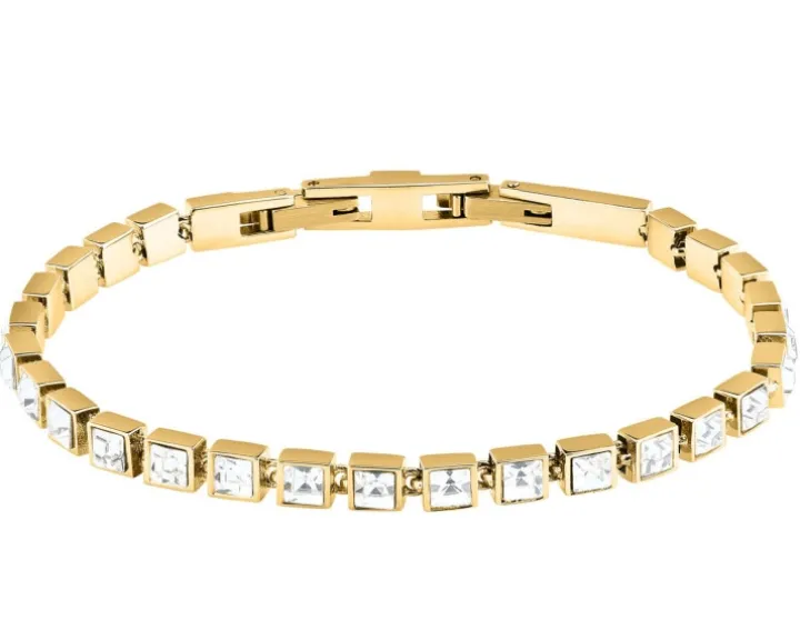 Bransoletka ze stali szlachetnej z cyrkoniami - Karl Lagerfeld