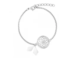 Bransoletka ze stali szlachetnej z kryształami - łapacz snów