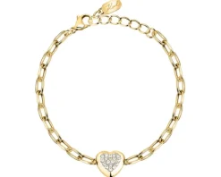 Bransoletka ze stali szlachetnej z cyrkoniami - serce, Karl Lagerfeld