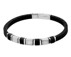 Bransoletka ze stali szlachetnej i silikonu