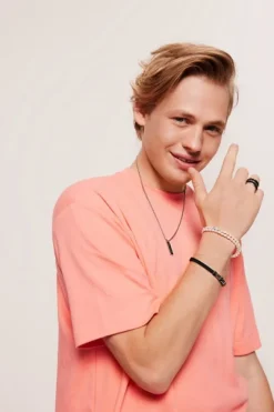 Bransoletka ze stali szlachetnej i silikonu