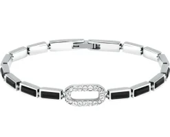Bransoletka ze stali szlachetnej z cyrkoniami - Karl Lagerfeld