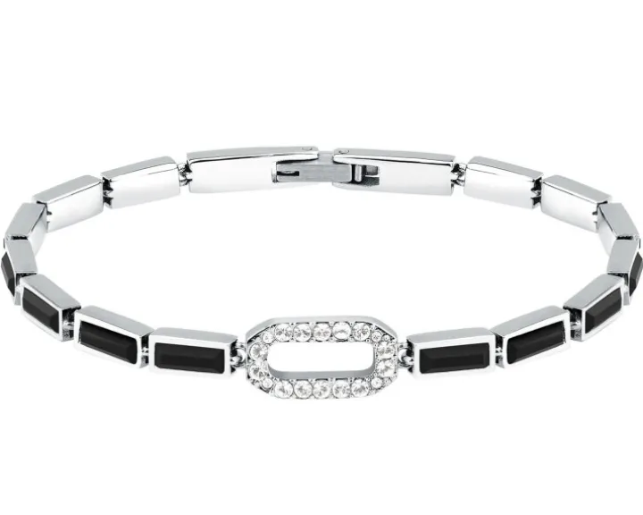 Bransoletka ze stali szlachetnej z cyrkoniami - Karl Lagerfeld