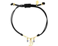 Bransoletka ze szkłem i elementami srebra - Księżyc, gwiazda