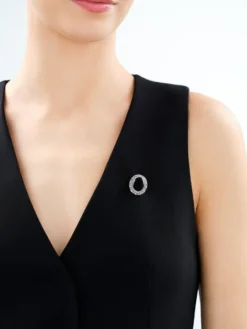 Broszka - zawieszka srebrna z onyksem i markasytami