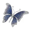Broszka - zawieszka z białego złota z brylantami i szafirami - motyl - próba 750