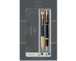 Długopis Urban + Pióro Urban Parker Czarne GT