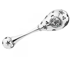 Grzechotka srebrna z kryształem - chłopiec