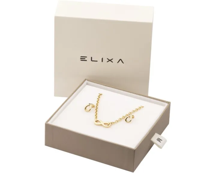 Kolczyki i naszyjnik ze stali szlachetnej - komplet - nieskończoność