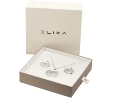 Kolczyki i naszyjnik ze stali szlachetnej - komplet - koła