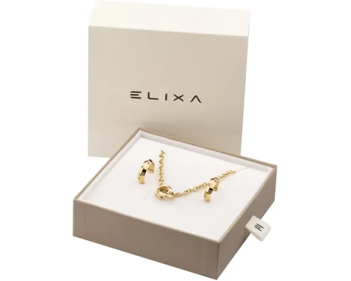 Kolczyki i naszyjnik ze stali szlachetnej z cyrkoniami - komplet