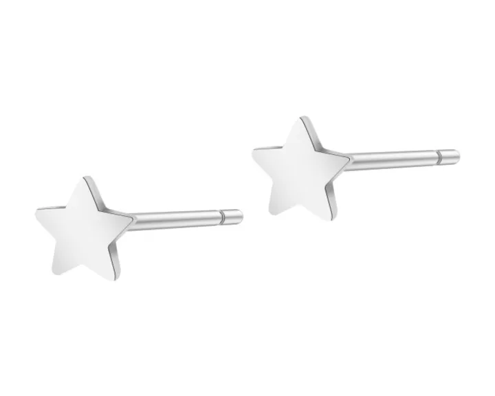 Kolczyki srebrne - gwiazdy