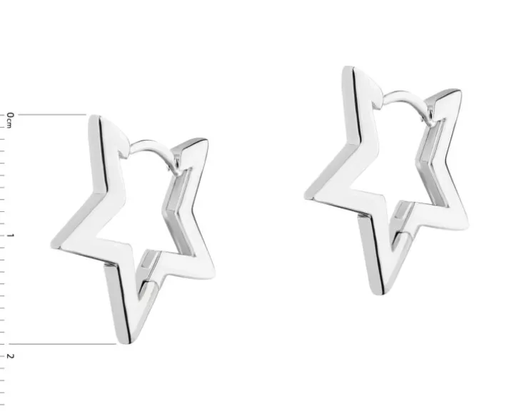 Kolczyki srebrne - gwiazdy