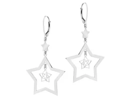 Kolczyki srebrne - gwiazdy