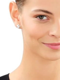 Kolczyki srebrne - gwiazdy