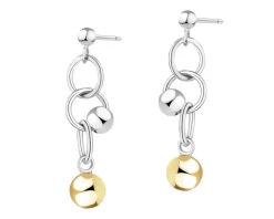 Kolczyki srebrne - koła, kulki