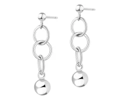 Kolczyki srebrne - koła, kulki