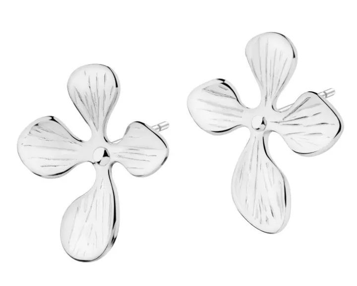 Kolczyki srebrne - kwiaty