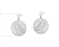 Kolczyki srebrne - liście, koła