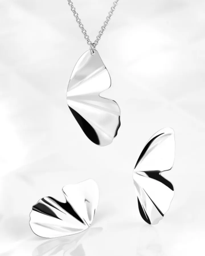 Kolczyki srebrne - motyl