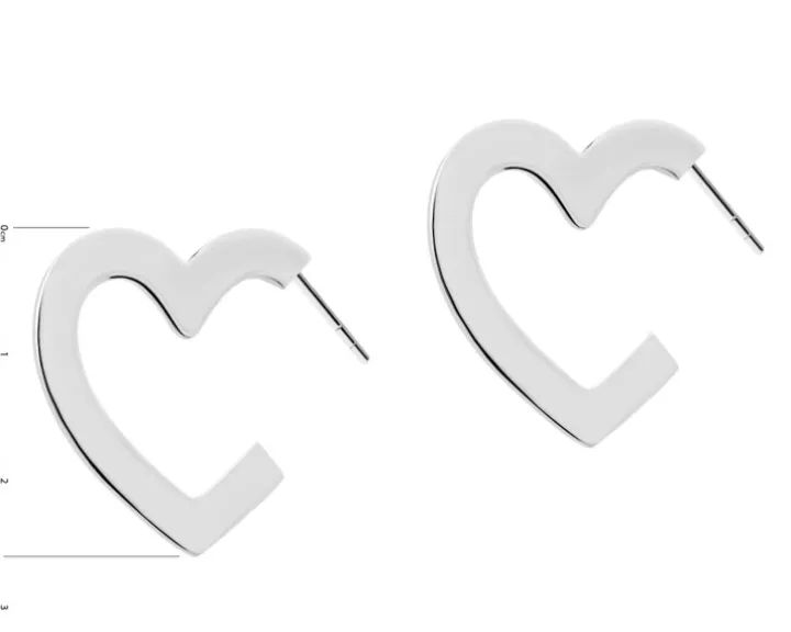 Kolczyki srebrne - serca