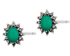 Kolczyki srebrne z agatami i markasytami