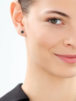 Kolczyki srebrne z agatem - koła