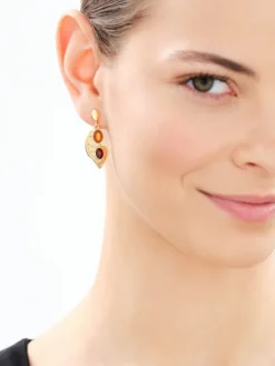 Kolczyki srebrne z bursztynem