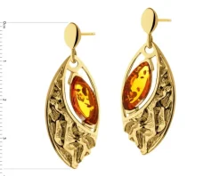 Kolczyki srebrne z bursztynem