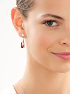 Kolczyki srebrne z bursztynem