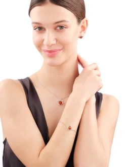 Kolczyki srebrne z bursztynem