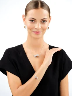 Kolczyki srebrne z bursztynem - liście