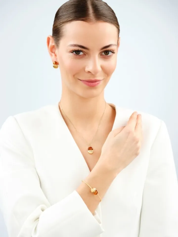 Kolczyki srebrne z bursztynem