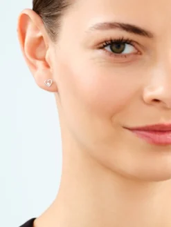 Kolczyki srebrne z cyrkoniami - serca