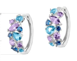 Kolczyki srebrne z cyrkoniami - koła