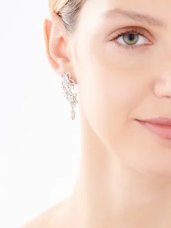 Kolczyki srebrne z cyrkoniami - kwiaty